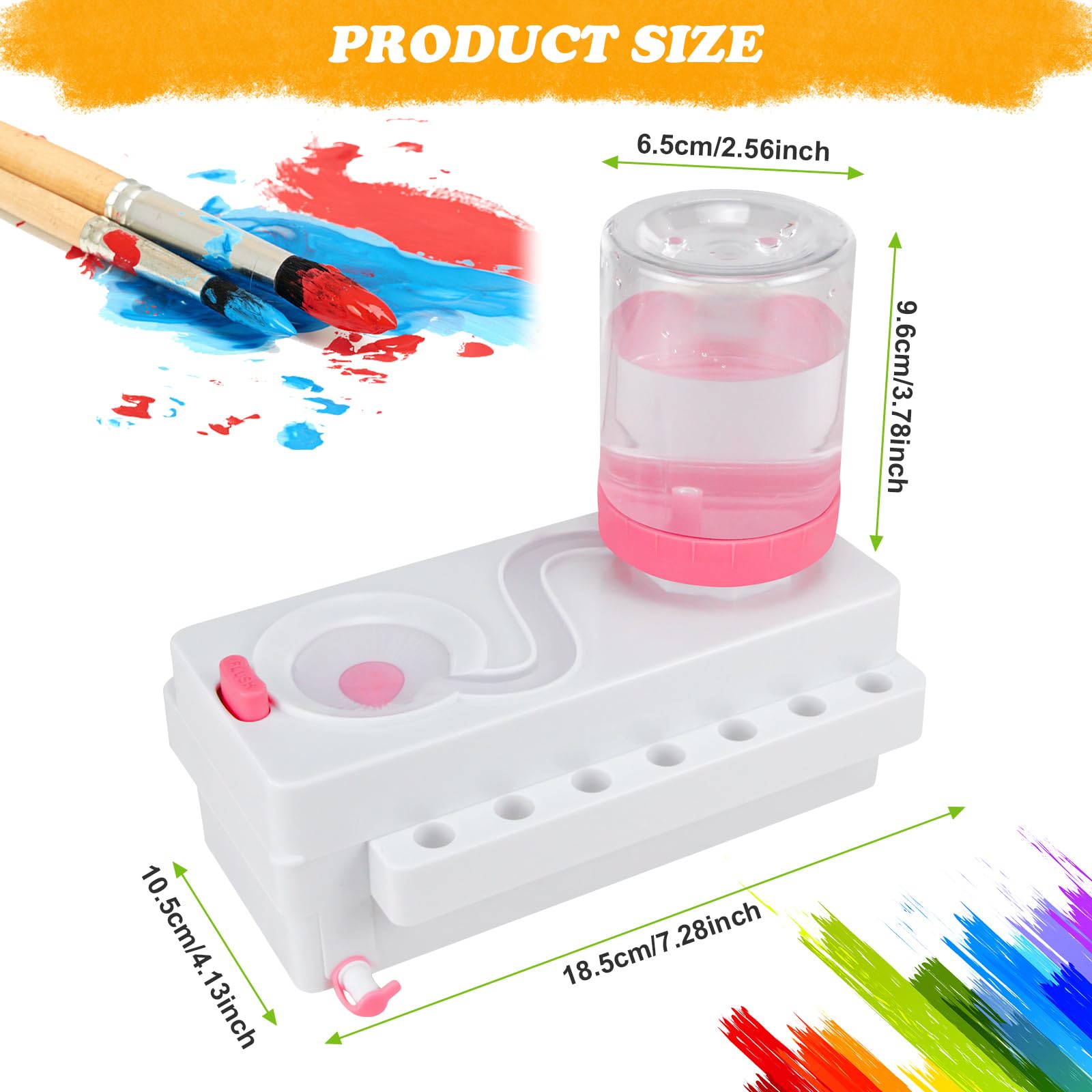**Professional Brush Rinser Set – Paint & Makeup Brush Cleaner Machine with Running Water Circulation – White & Pink – Ideal for Artists, Makeup Enthusiasts & DIY Projects**    *(Use Cases: Perfect for cleaning paintbrushes, makeup brushes, and art tools efficiently at home, studio, or salon.)*