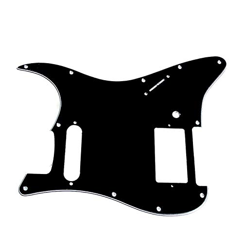 3-Ply Black Guitar Pickguard for Fender Stratocaster HS - Replacement Pickguard for Single Coil Strat - Durable Guitar Accessories for Musicians & DIY Guitar Repair