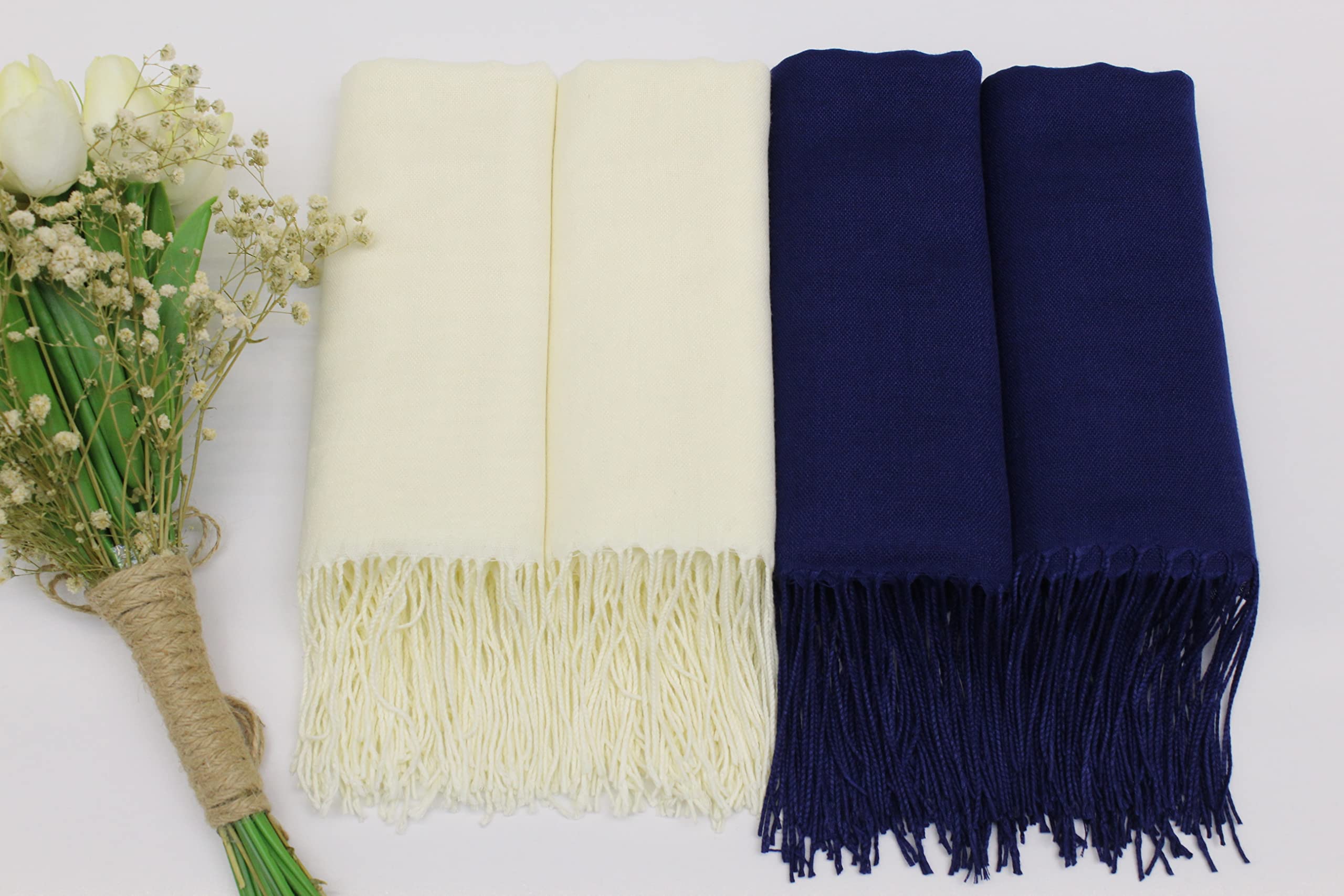 25 Pcs Soft Pashmina Shawl for Women - Personalized Elegant Scarf for Evening Dresses, Wedding Favors, Bridal Party Gifts & Guest Favors (Forest Green) - Perfect for Weddings, Parties & Special Occasions