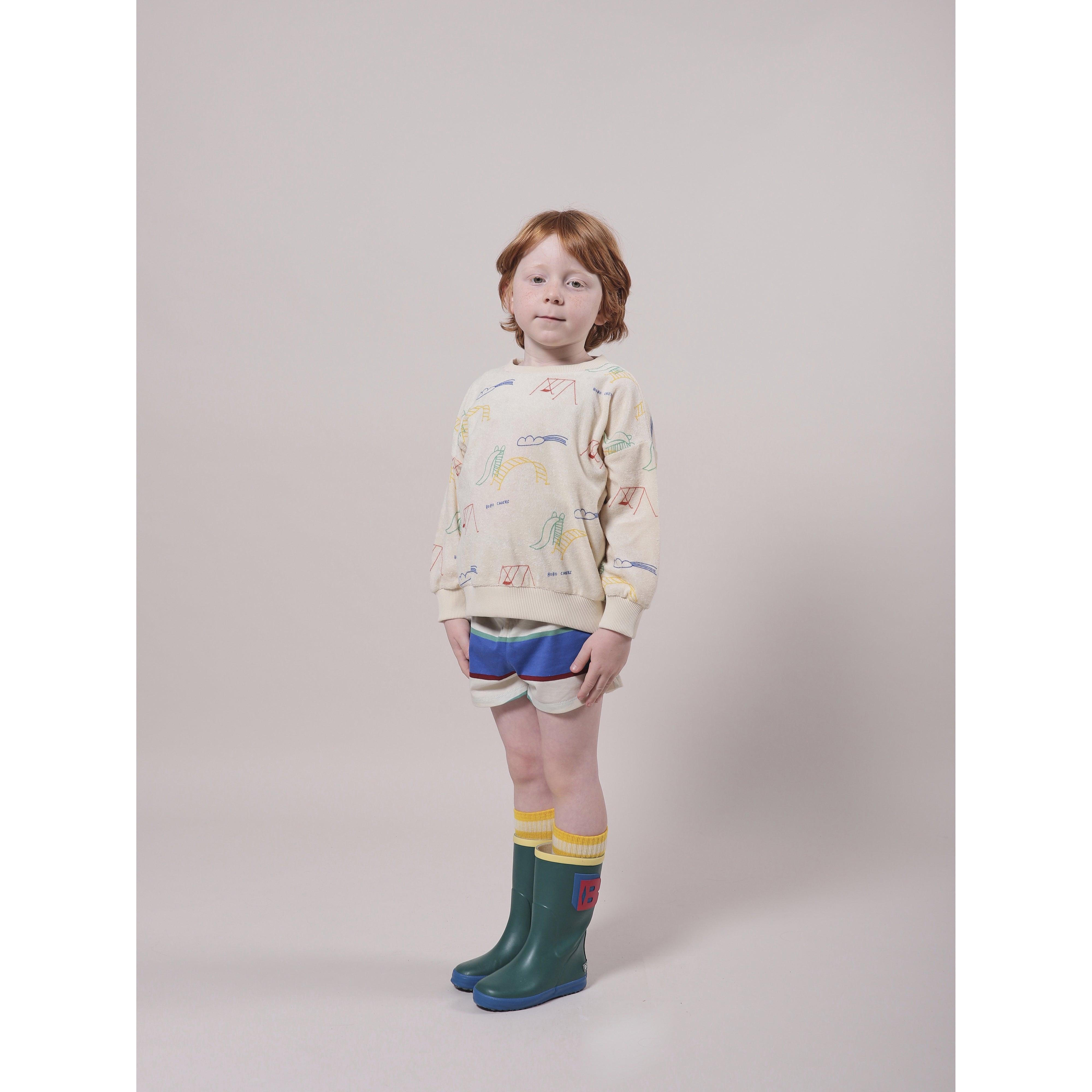 Bobo Choses Kids' Playground Terry Fleece Sweatshirt - Soft & Comfortable Fleece Pullover for Boys & Girls - Perfect for Playdates, School & Outdoor Activities