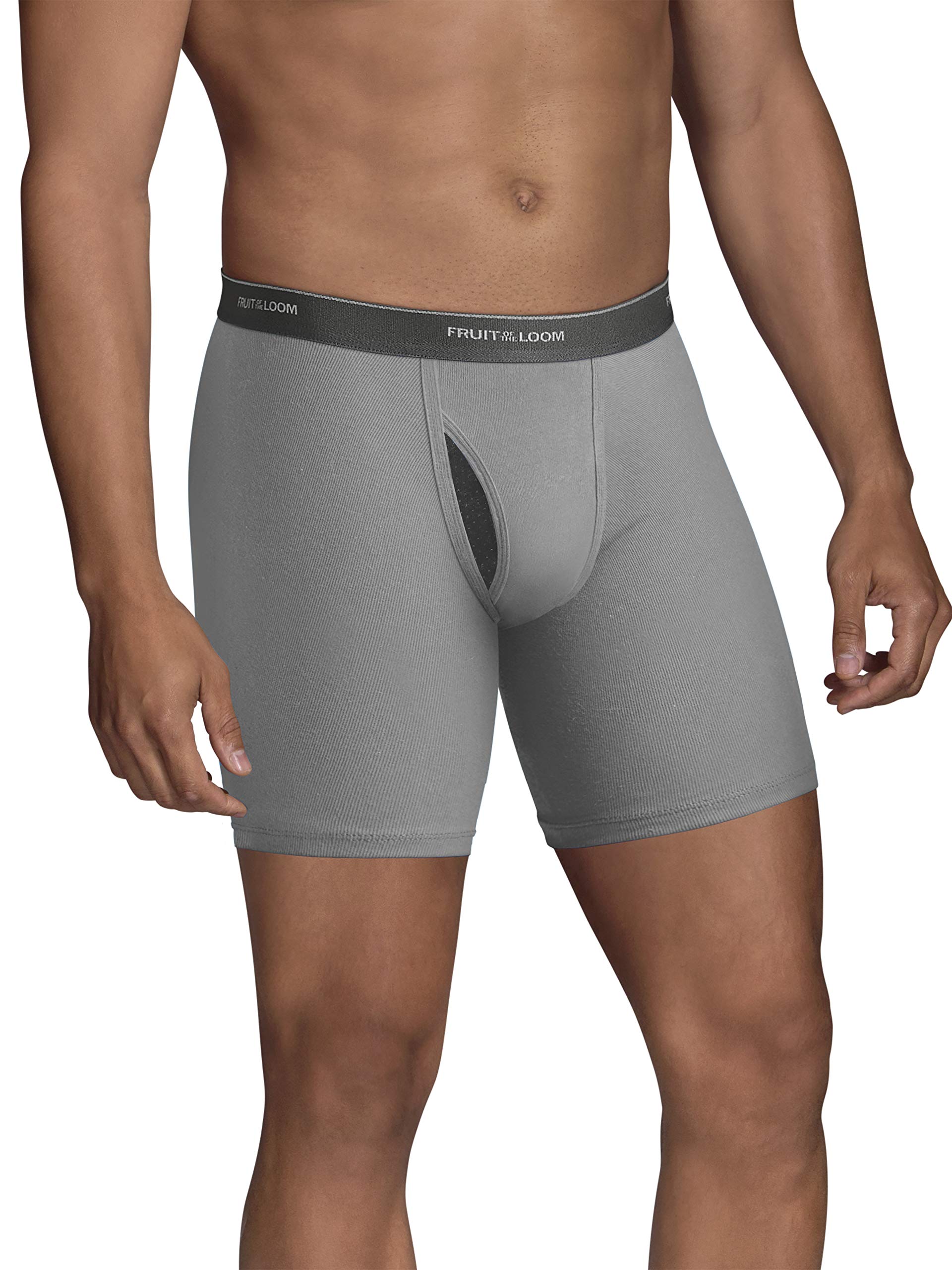 Fruit of the Loom Men's No Ride Up Boxer Briefs - Comfortable Cotton Underwear for Everyday Wear, Workout & Sports