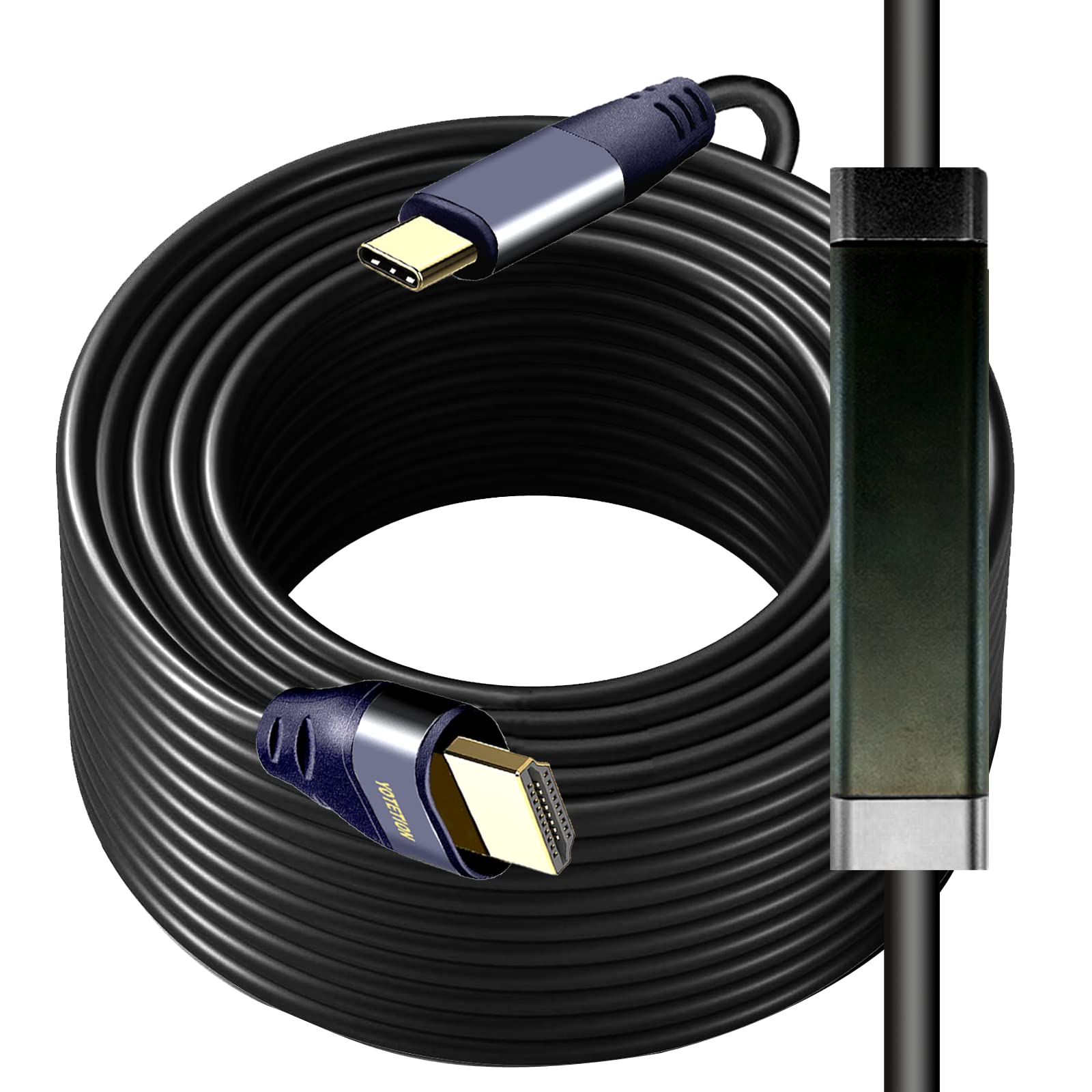 4K@60Hz USB C to HDMI Cable 30FT/10M with IC - Type C to HDMI Adapter for MacBook Pro/Air, iMac, Dell XPS, HP, Surface, iPad Pro | Compatible with Galaxy S20/S10/S9/S8, Pixelbook | Perfect for Home Theater, Office Presentations & Gaming Setup