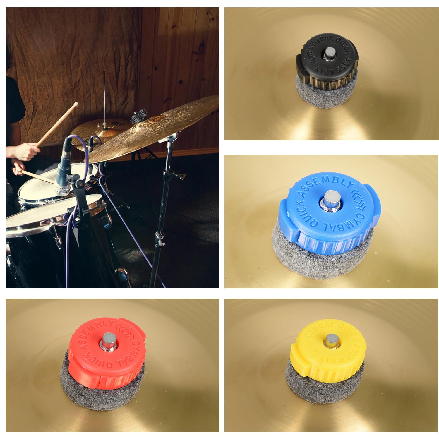Quick-Set Plastic Drum Cymbal Nuts & Caps - Blue Percussion Hardware Accessories for Drum Kits | Perfect for Live Performances & Studio Recordings