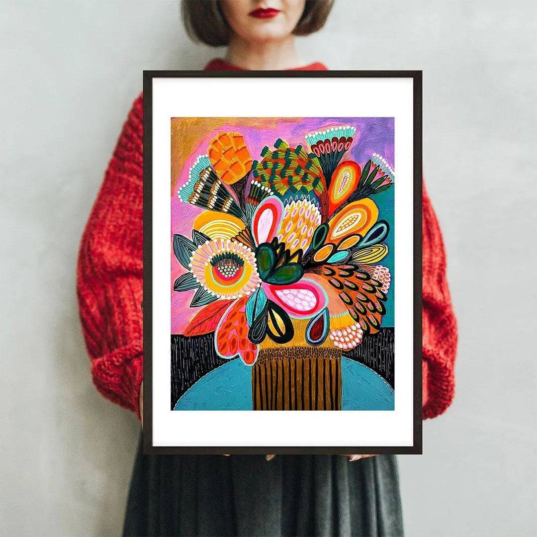 Vibrant Floral Still Life Wall Art Print - Perfect for Living Room, Bedroom & Office Decor