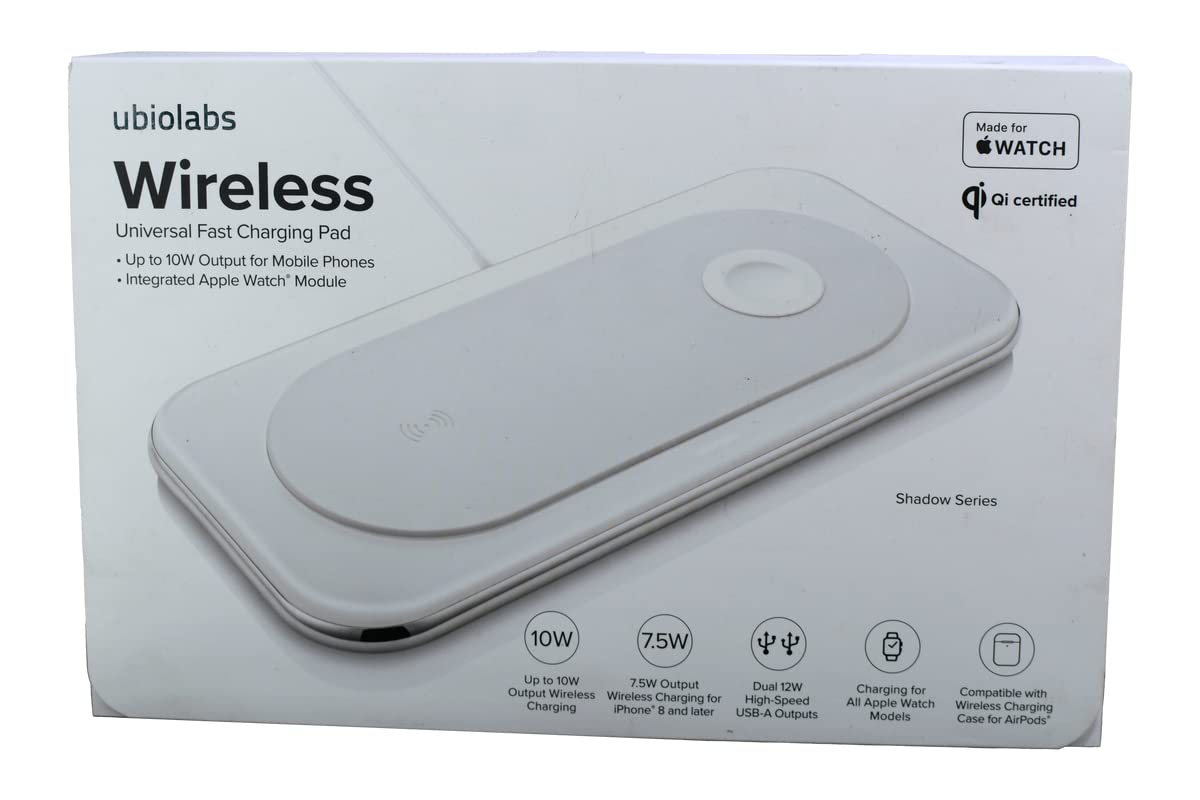 Ubio Labs 10W Fast Wireless Charging Pad - Qi Certified Charger for iPhone, Samsung Galaxy - Perfect for Home, Office & Nightstand Charging