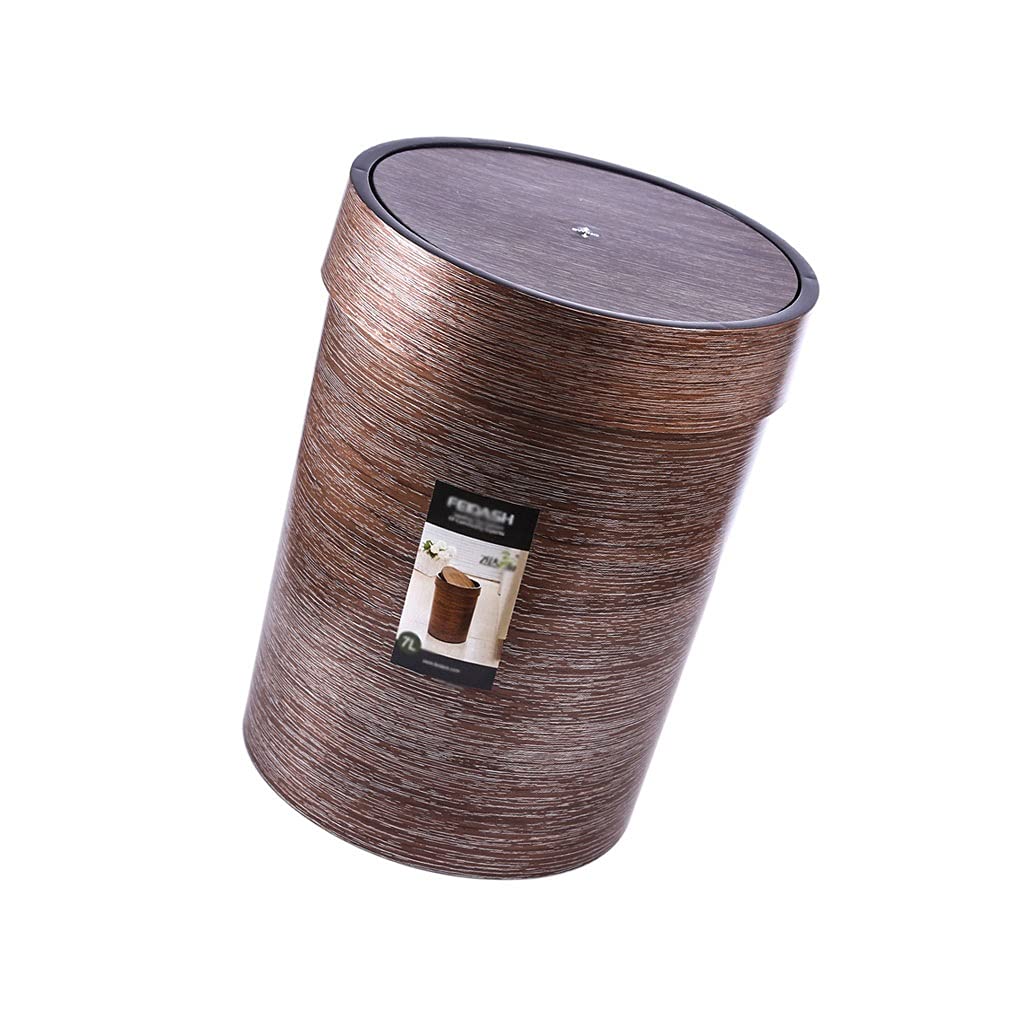 Eco-Friendly Wood Grain Trash Can with Open Lid - Stylish Kitchen & Living Room Waste Bin for Home, Bedroom, Office | Durable Indoor Garbage Storage with Shake-Proof Design | Perfect for Recycling, Organic Waste & Daily Trash Disposal