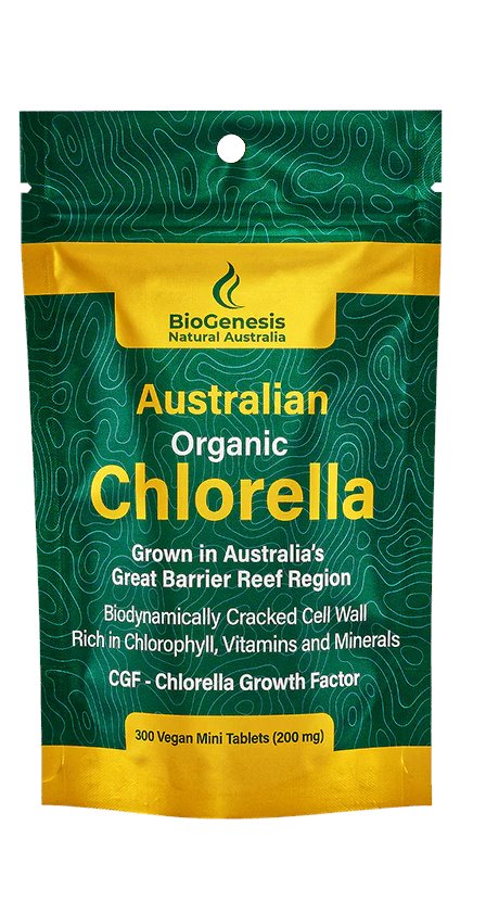 Biogenesis Australian Organic Chlorella 300 Mini 200mg Tablets Sachet - Premium Superfood Supplement for Detox & Immunity Boost | Perfect for Daily Wellness, Smoothies & Healthy Lifestyle