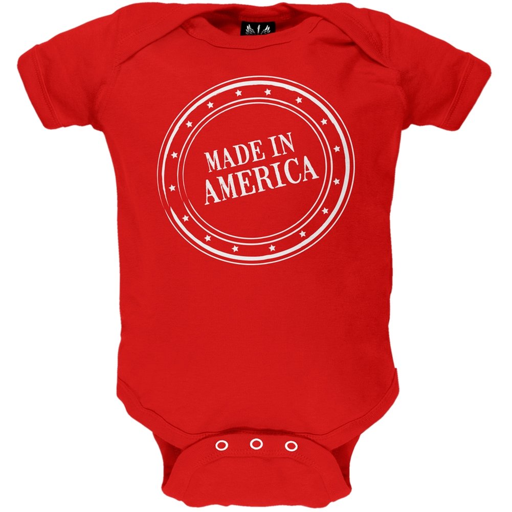 Old Glory American-Made Baby Bodysuit 12-18 Months | Patriotic Infant Outfit for 4th of July & Family Photos