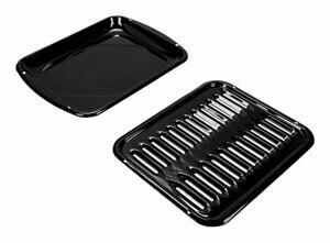 Amana 4396923 Premium Black Broiler Pan & Roasting Rack Set - Heavy Duty Stainless Steel for Oven Roasting, Grilling & Baking (Perfect for Chicken, Turkey, Vegetables & Holiday Meals)