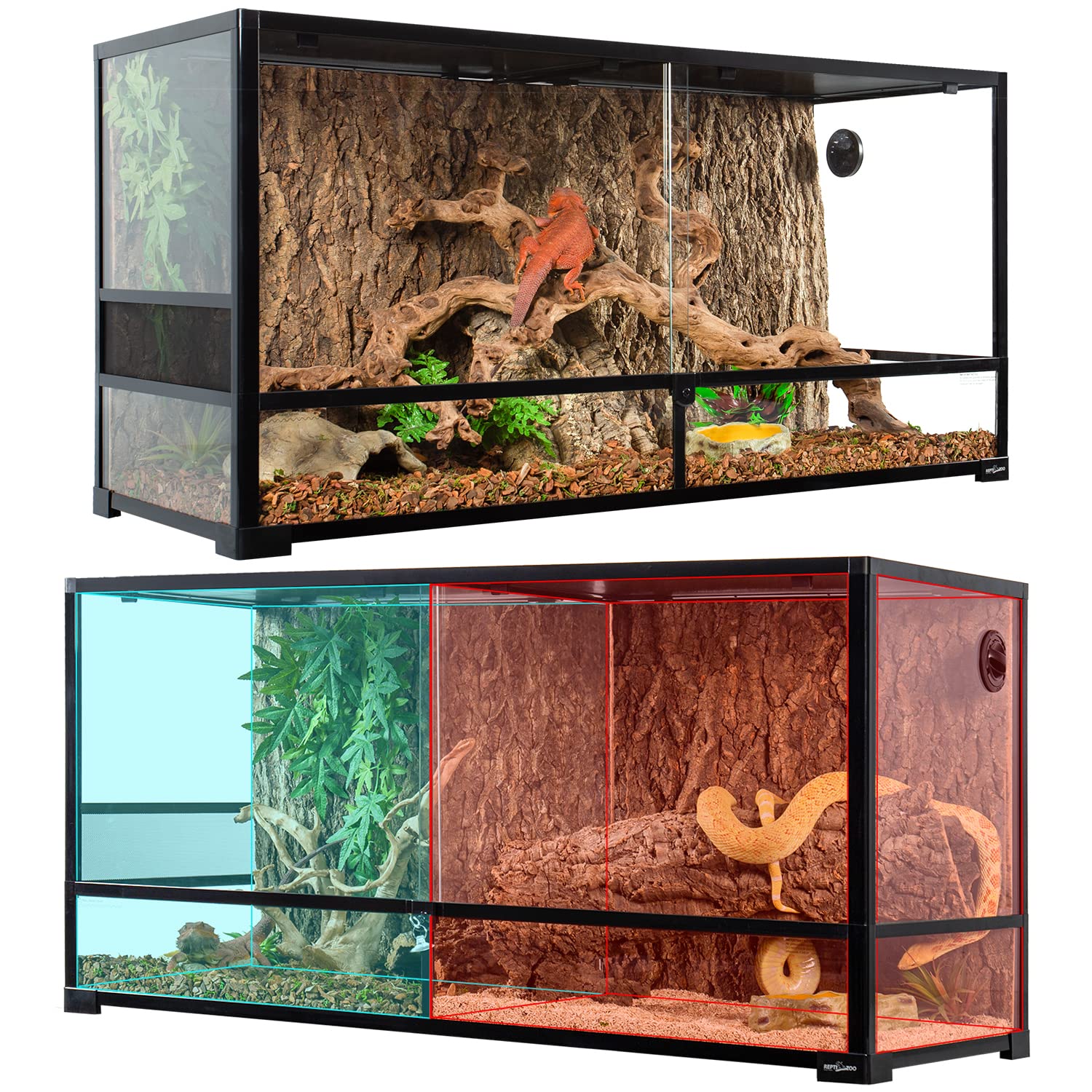 REPTIZOO 88 Gallon Large Reptile Terrarium Tank - 48