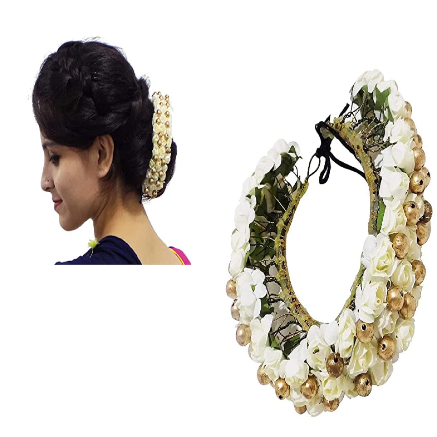 Beautiful Fully Juda/Bun Flower Gajra Hair Accessories for Women & Girls - Perfect for Weddings, Parties & Special Occasions