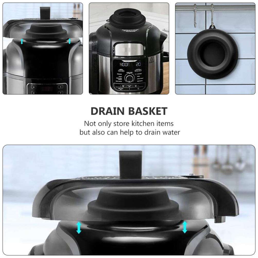 Cabilock Silicone Pressure Cooker Lid Holder - Universal Kitchen Accessory for Rice Cooker, Air Fryer, Dishwasher - Non-Slip Heat Resistant Cookware Organizer (Perfect for Small Kitchen Storage & Cooking Safety)