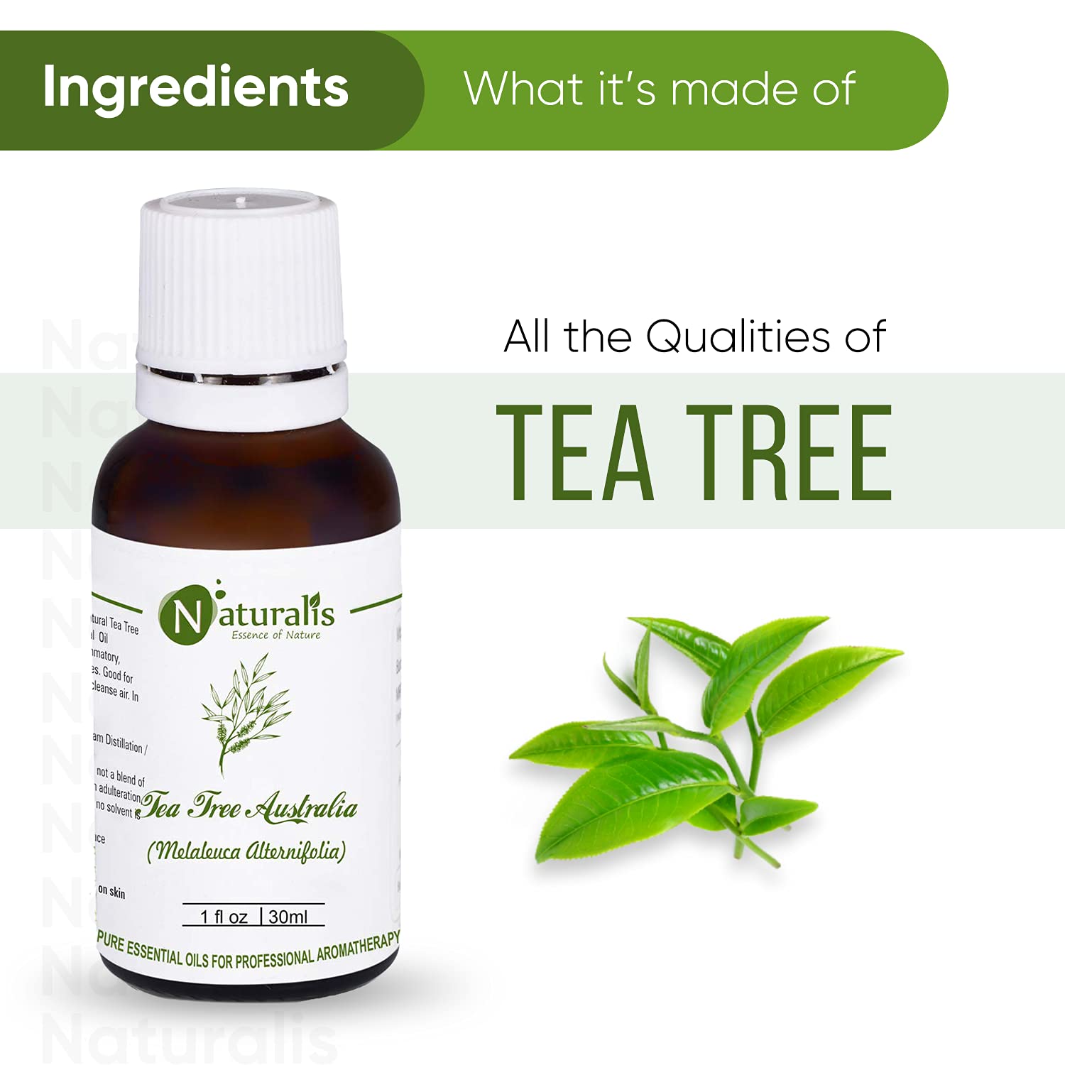 Naturalis Eucalyptus Lemon Essential Oil - 100% Pure Aromatherapy Oil for Relaxation, Skin Care & Mosquito Repellent - Organic Tea Tree Scented Oil (30ml) - Perfect for Diffusers, Massage & Home Spa