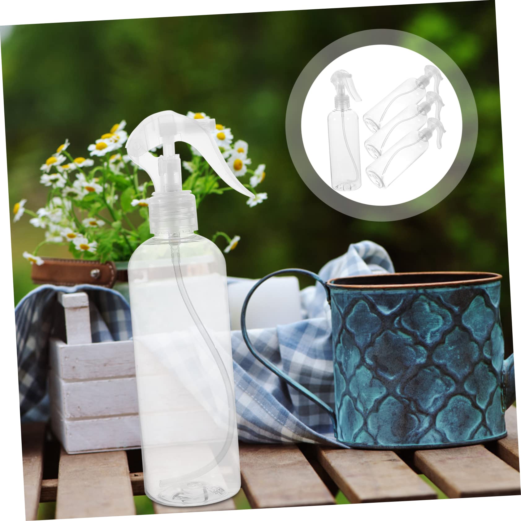 Beavorty 2-Pack 300ml Empty Travel Spray Bottles - Leakproof & Durable for Gardening, Toiletries, Makeup - Perfect for DIY, Hair Care, Cleaning & Plant Misting (4pcs*2)