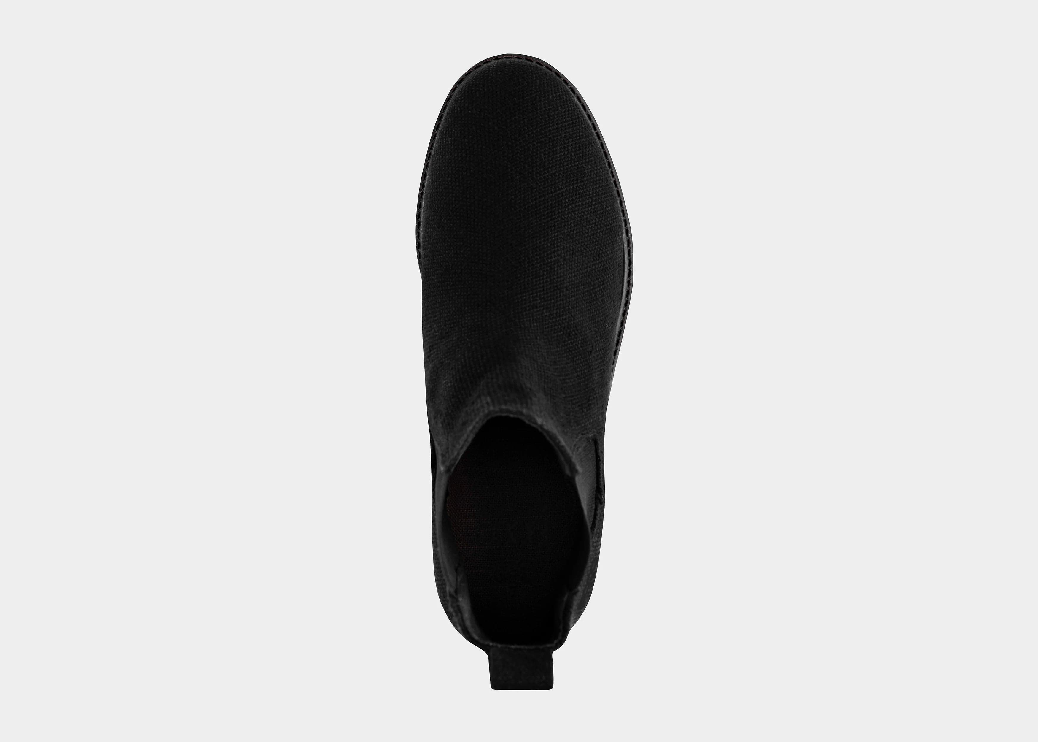 Vegan Hemp Chelsea Boots for Men - Stylish & Comfortable Full Black Leather-Free Boots | Perfect for Casual Wear, Office & Outdoor Activities