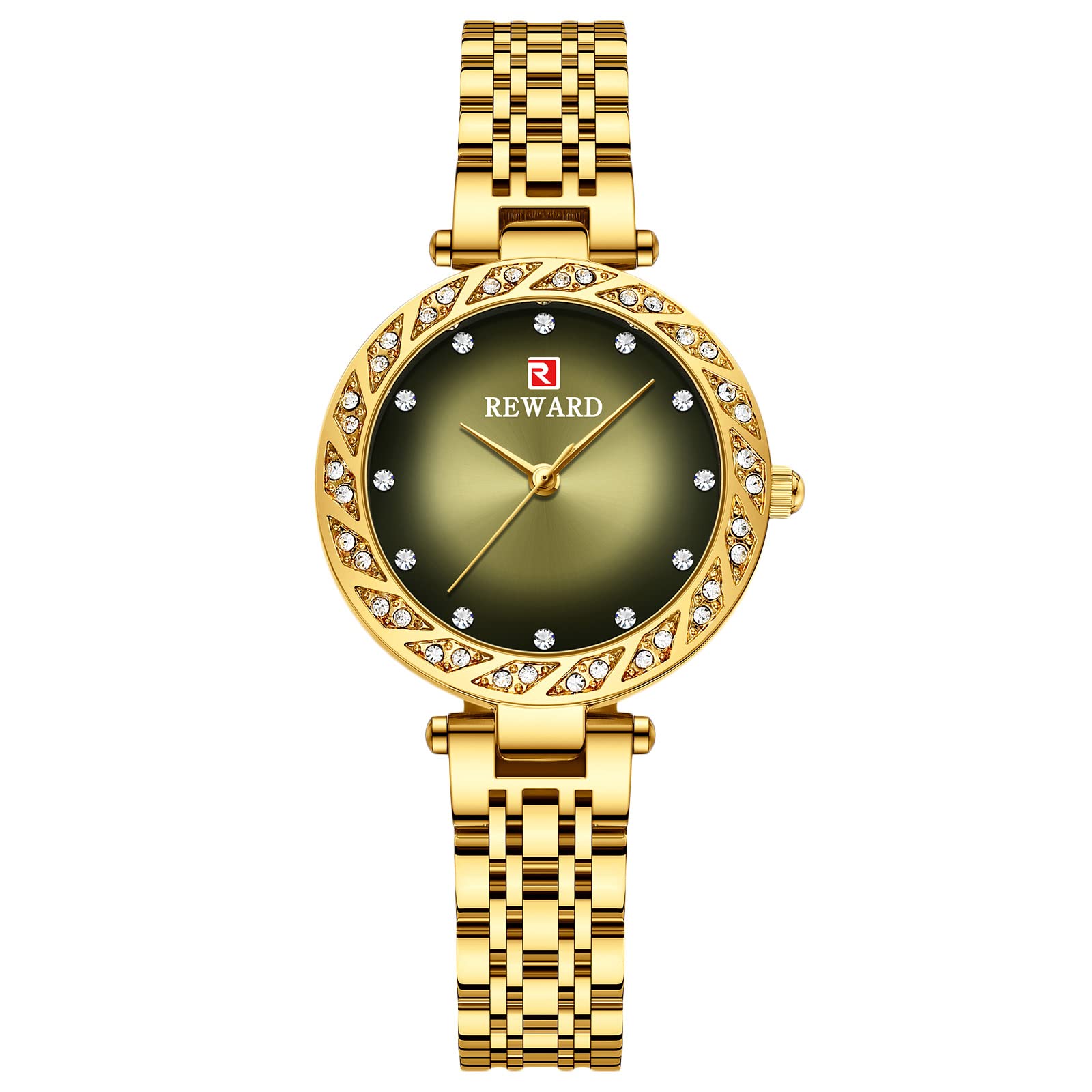 RORIOS Women's Elegant Rhinestone Dress Watch - Slim Stainless Steel Strap Analog Quartz Wristwatch for Women & Girls | Perfect for Office, Party & Special Occasions
