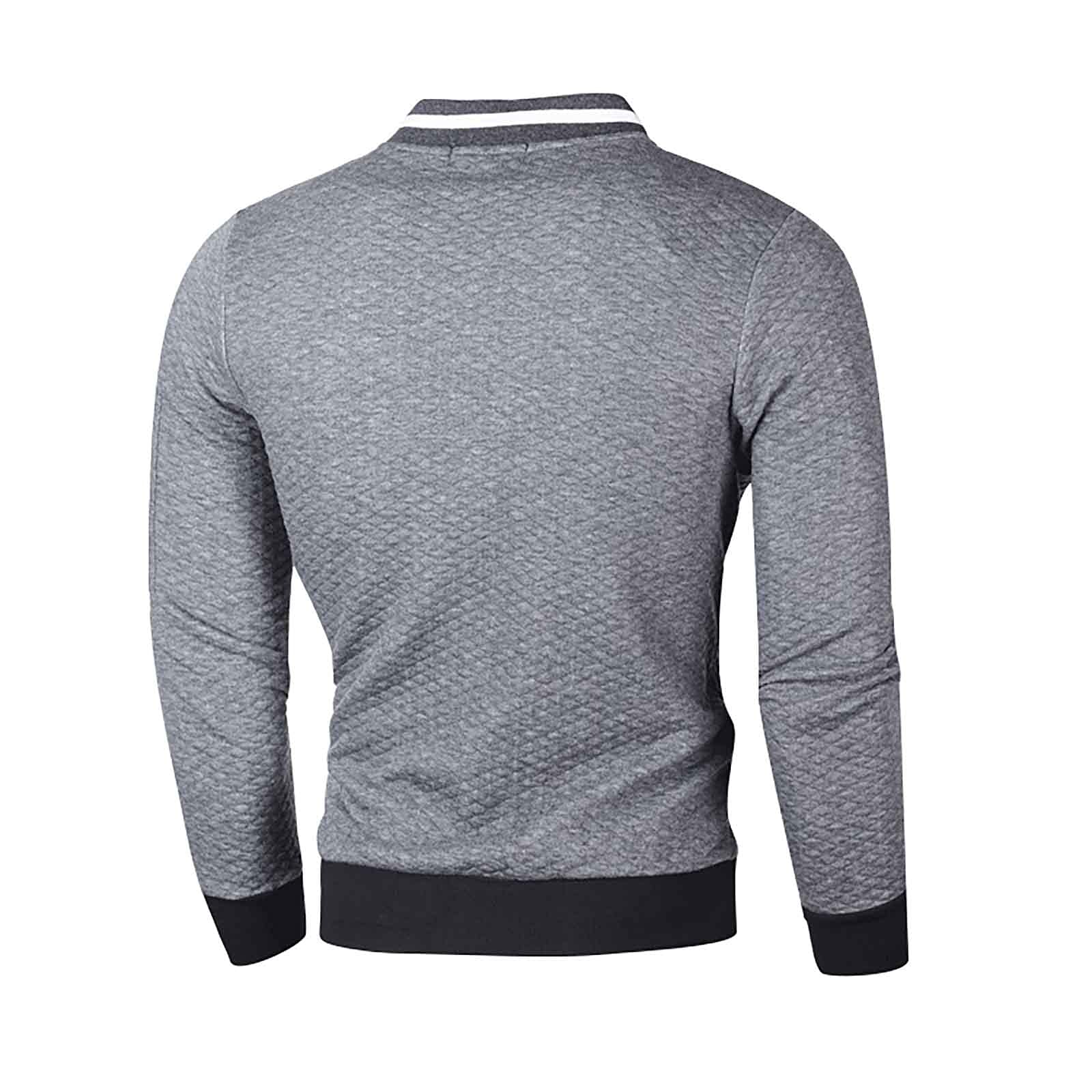 Men's Solid Color Knit Zipper Cardigan Jacket - Warm Autumn Winter Sweatshirt Coat for Casual Wear & Outdoor Activities