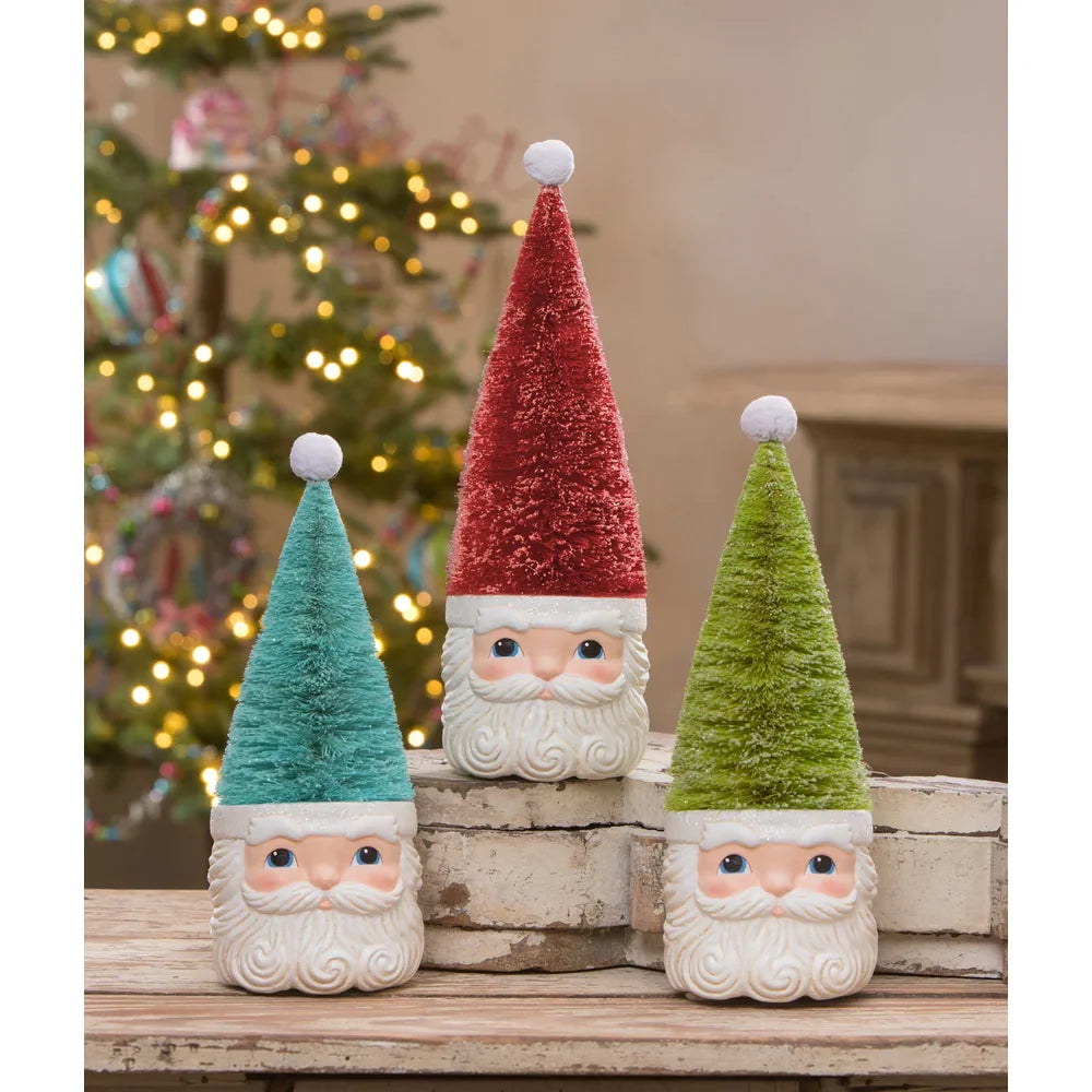 Bethany Lowe Designs Santa Blue Bottle Brush Figure - 11
