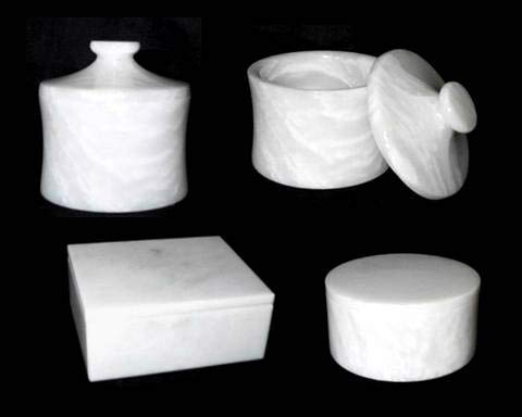 KhanImports Decorative White Marble Jewelry Box with Lid - 5 Inch Rectangular Stone Gift Box for Jewelry, Rings & Keepsakes | Perfect for Home Decor, Wedding Gifts & Luxury Storage