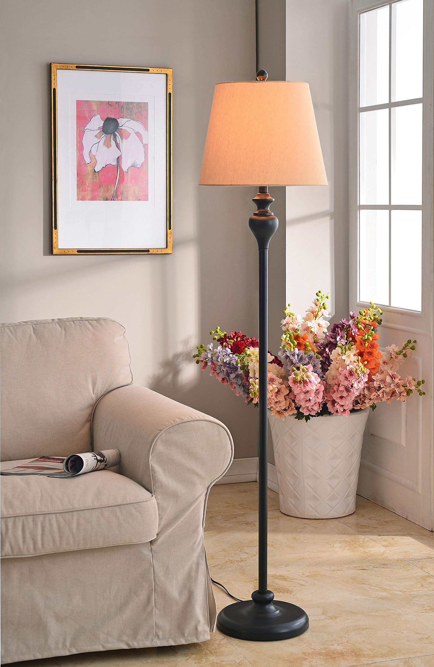 Kenroy Home KH87050 Charlotte 61-Inch Floor Lamp Set in Oil-Rubbed Bronze - Perfect for Living Room, Bedroom & Office Lighting Decor