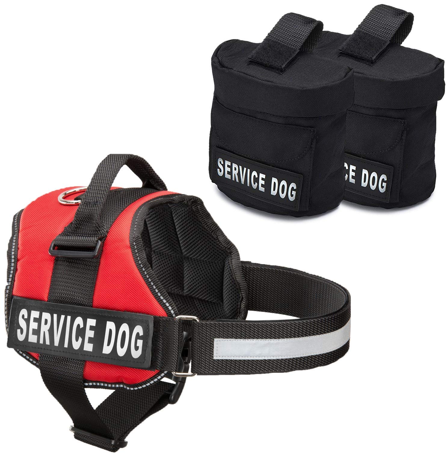Industrial Puppy Service Dog Vest with Hook & Loop Straps | Detachable Backpack | 7 Sizes (XXS-XXL) | Reflective Patch & Breathable Mesh Design | Perfect for Training, Therapy Work & Outdoor Adventures