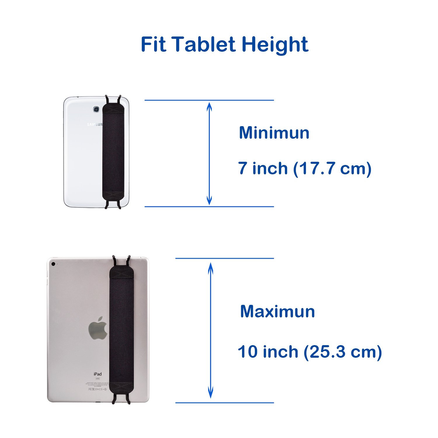TFY Security Hand Strap Holder for Tablets & e-Readers - Compatible with iPad 9/8, iPad Air 5, iPad Mini 6, iPad Pro 9.7/11