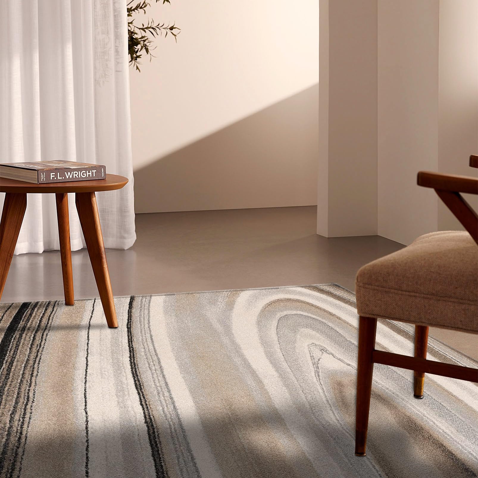 Premium New Zealand Plush Scandinavian Cream Beige Area Rug - Soft & Durable 5' x 7' Indoor Rug for Living Room, Bedroom, Dining Room - Perfect for Cozy Home Decor & Modern Interior Design