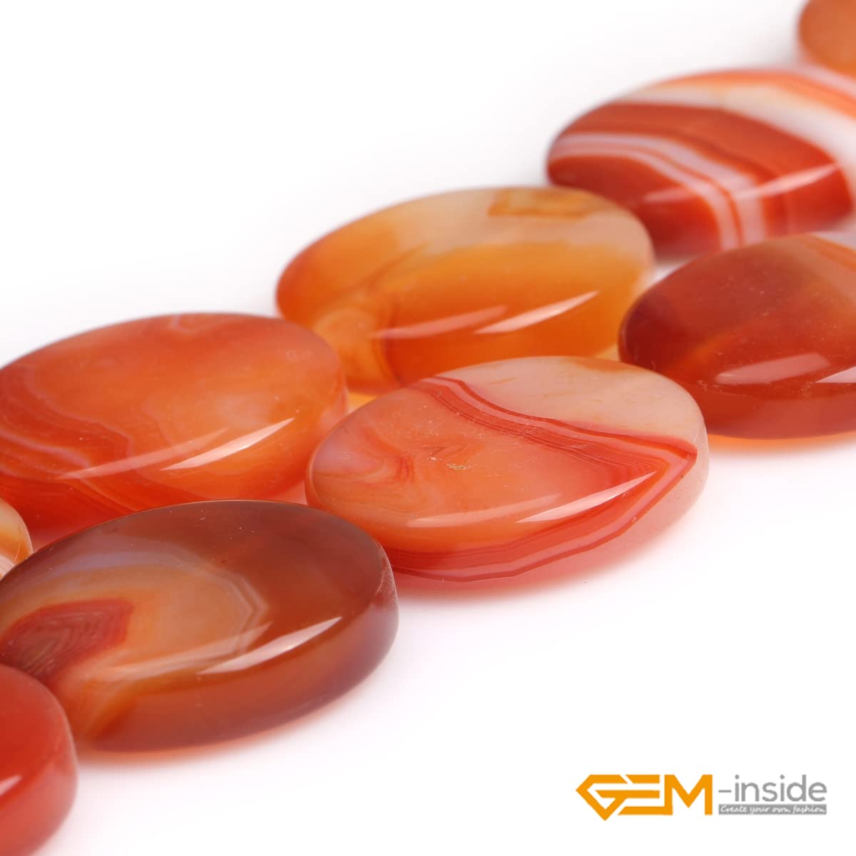 Natural Carnelian Gemstone Loose Beads - 15