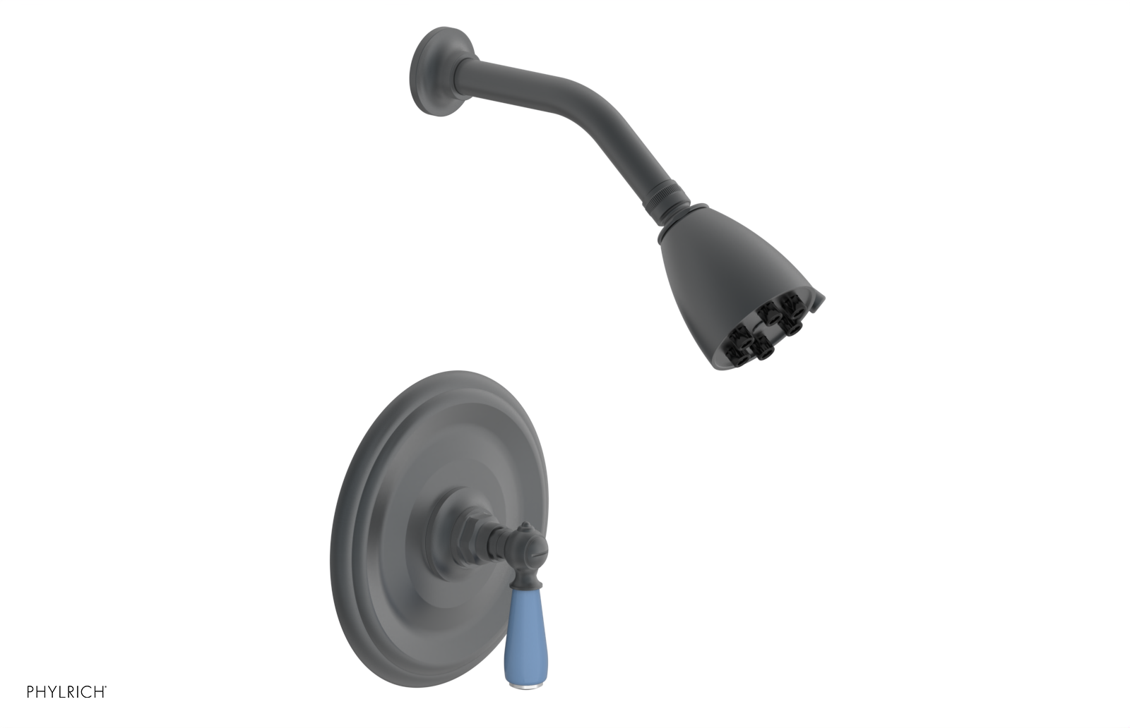 Jamestown Pressure Balance Shower Set with Lever Handle & Light Blue Accents - 165 22 - Perfect for Modern Bathroom Renovations & Spa-Like Shower Experience