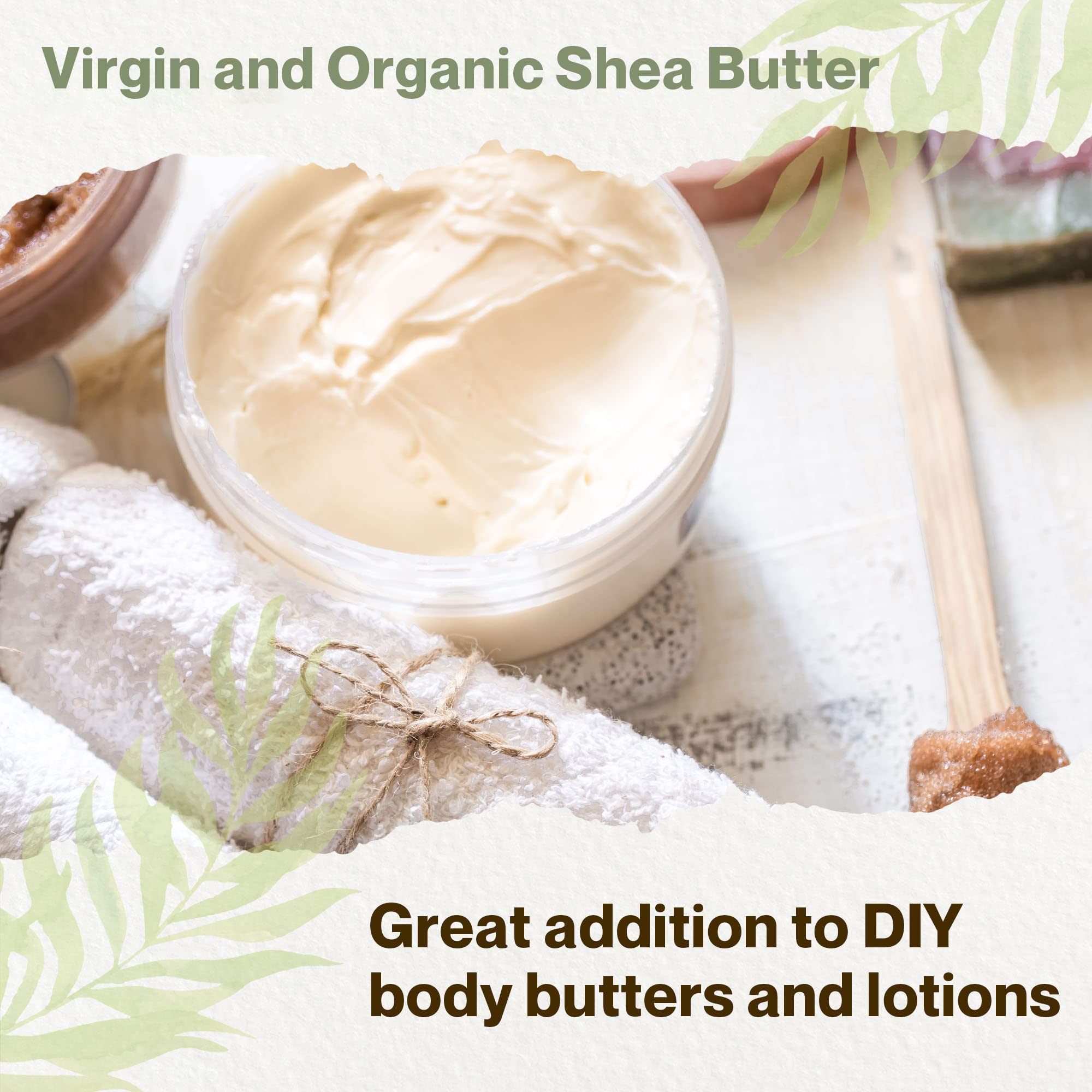 Organic Virgin Shea Butter 1.7 lb - USDA Certified, Unrefined, Raw & Pure from Ghana - for Skin, Hair & DIY Beauty Products