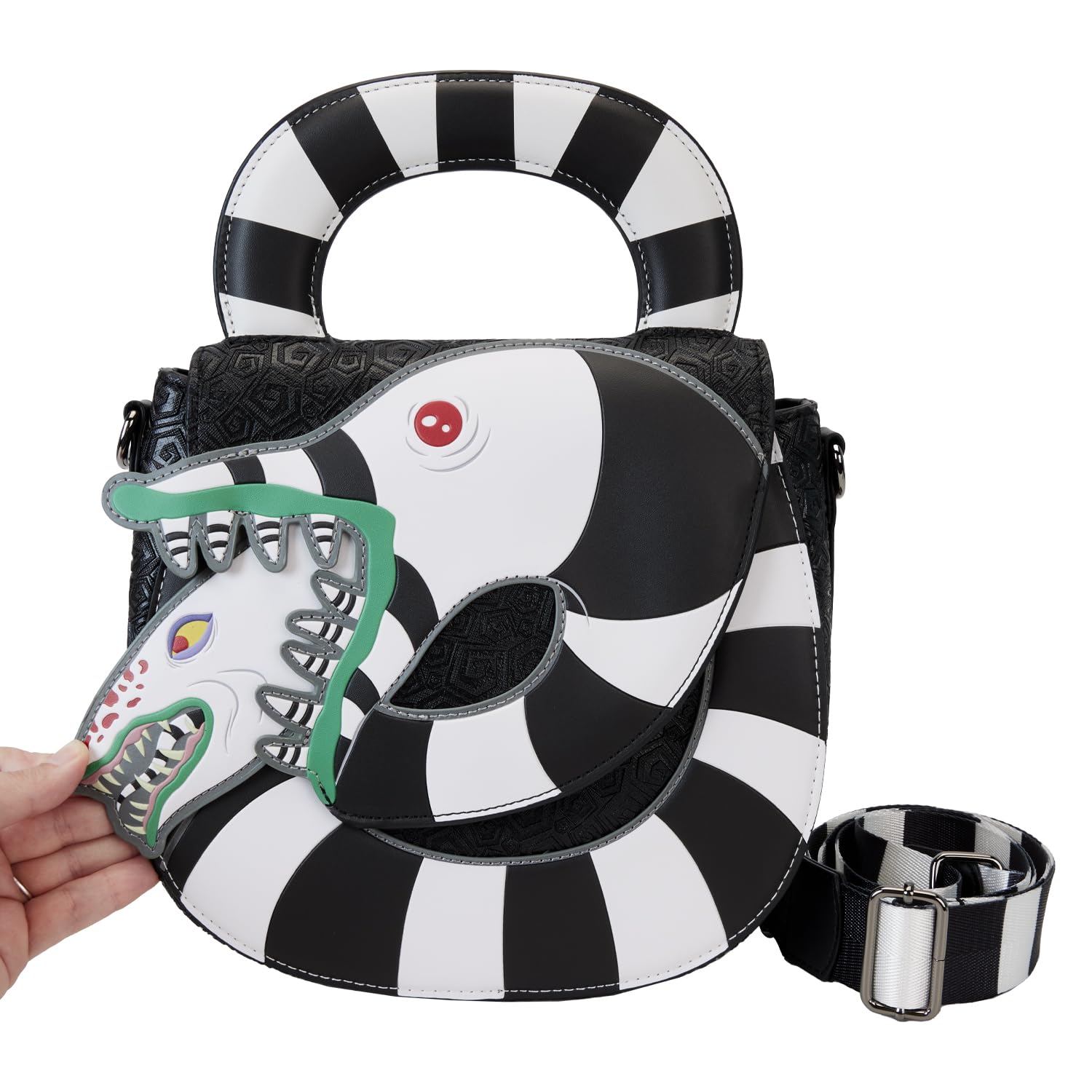 Loungefly Beetlejuice Sandworm Crossbody Bag | Official Beetlejuice Merchandise & Collectible Accessories for Cosplay, Halloween Costumes & Movie Fans