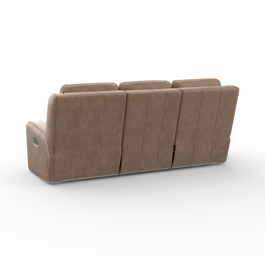 Mason Power Reclining Sofa - 3-Seater Electric Recliner Couch with USB Charging & Cup Holders, Modern Faux Leather Living Room Furniture for Home Theater & Family Relaxation