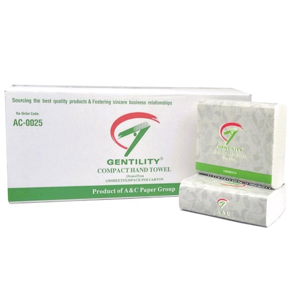 Gentlity TAD Compact Interleaved Towel 25cm x 19cm | 2400 Sheets | Premium Disposable Wipes for Medical, Beauty, and Cleaning Use