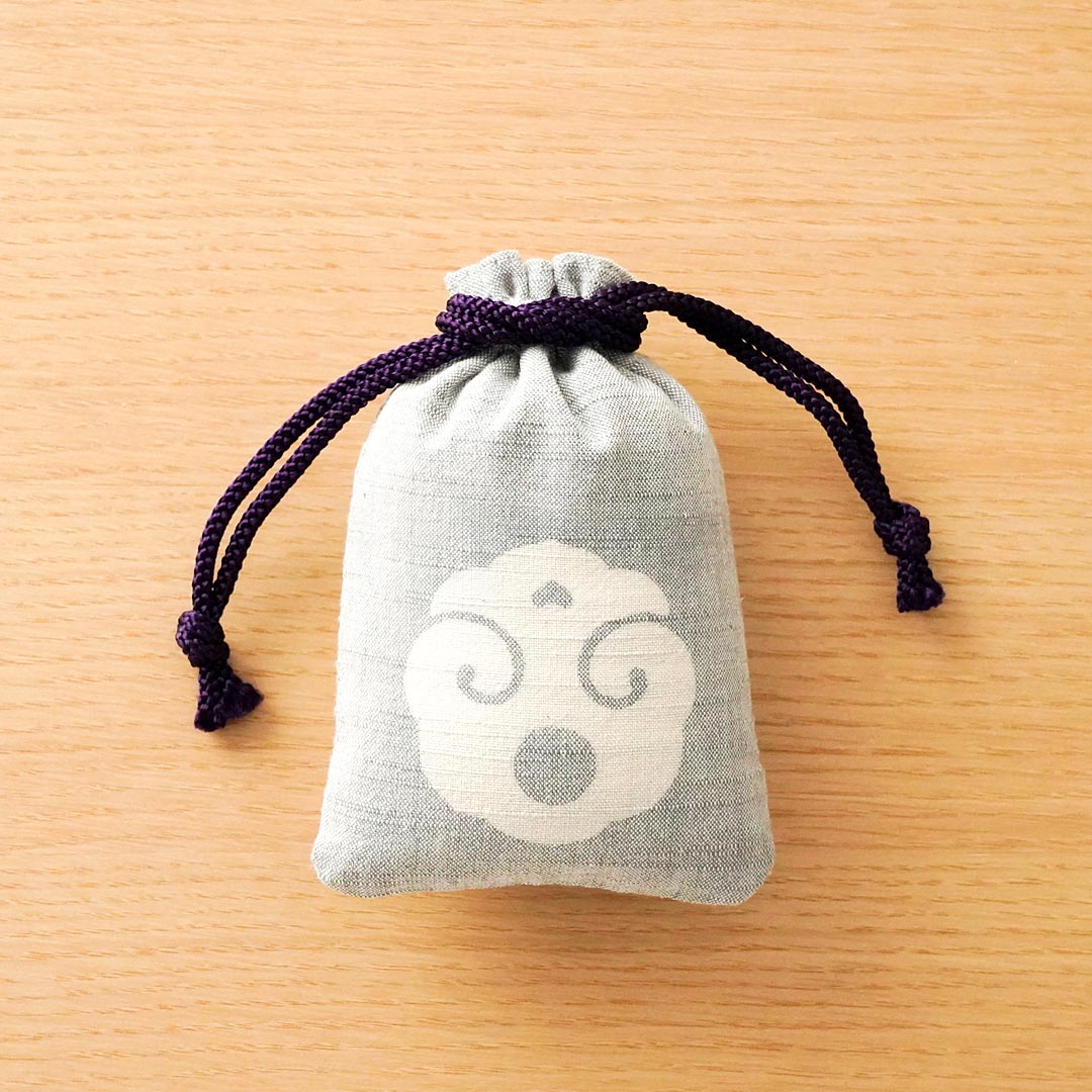 Katazome Small Talisman Bag - Japanese Traditional Craft Drawstring Pouch with Cloud Design | Perfect for Good Luck Charms, Jewelry Storage & Gift Giving