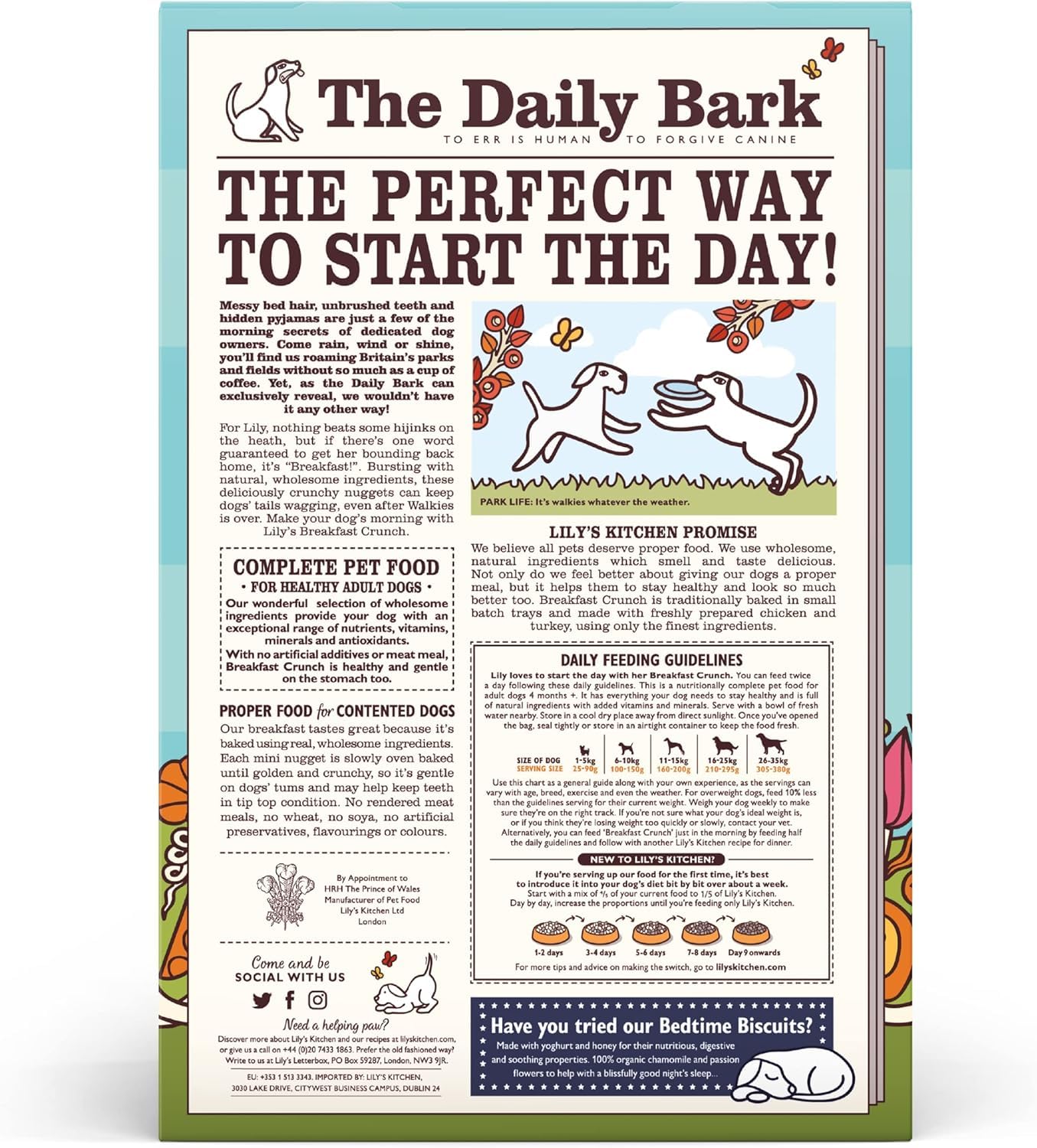Lily's Kitchen Breakfast Crunch Dry Dog Food - Grain-Free, Natural Ingredients, 800g for Small & Large Dogs - Perfect for Morning Meals & Training Treats