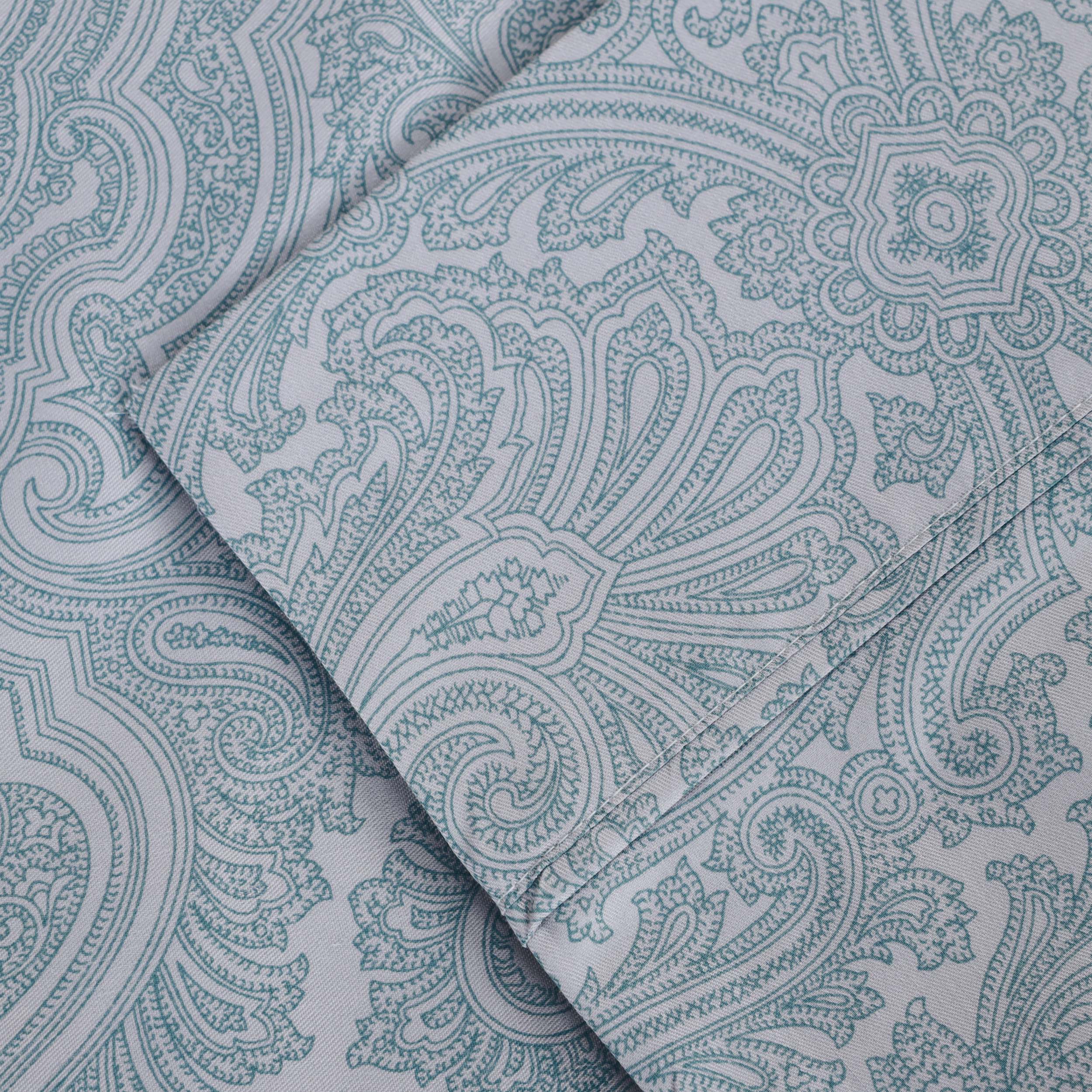 Italian Paisley 600 Thread Count Cotton Blend Deep Pocket Sheet Set - Ultra Soft Bedding for Queen & King Size Beds - Perfect for Luxury Hotels, Guest Rooms & Master Bedrooms