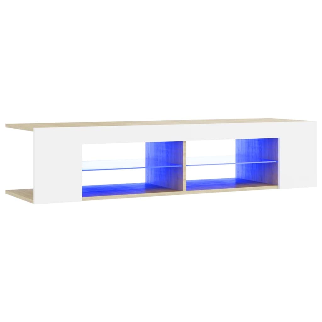 POCREATION Modern TV Stand with RGB LED Lights - 60 Inch TV Cabinet with Storage, Entertainment Center for Living Room, Bedroom & Home Theater