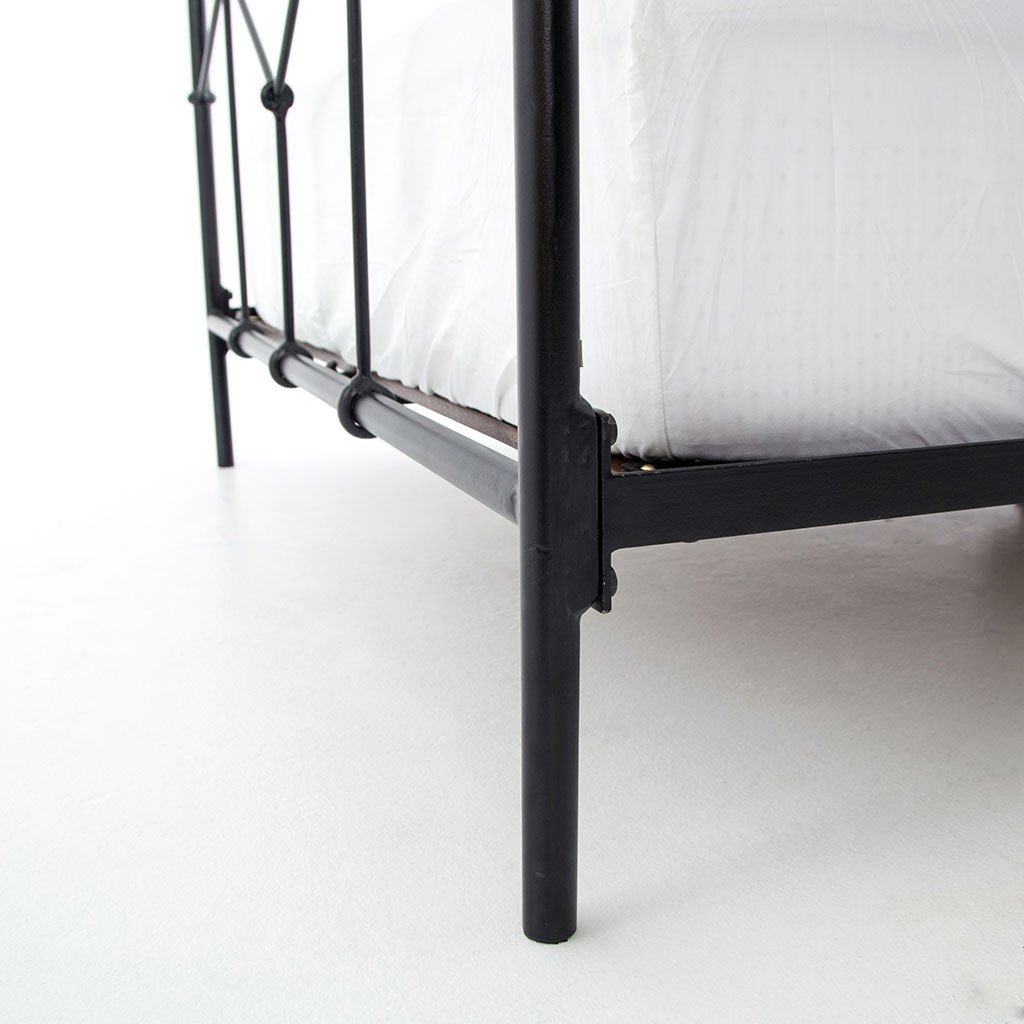 Casey Bed Frame - Black Queen Size Platform Bed with Wooden Slats - Perfect for Modern Bedrooms & Guest Rooms
