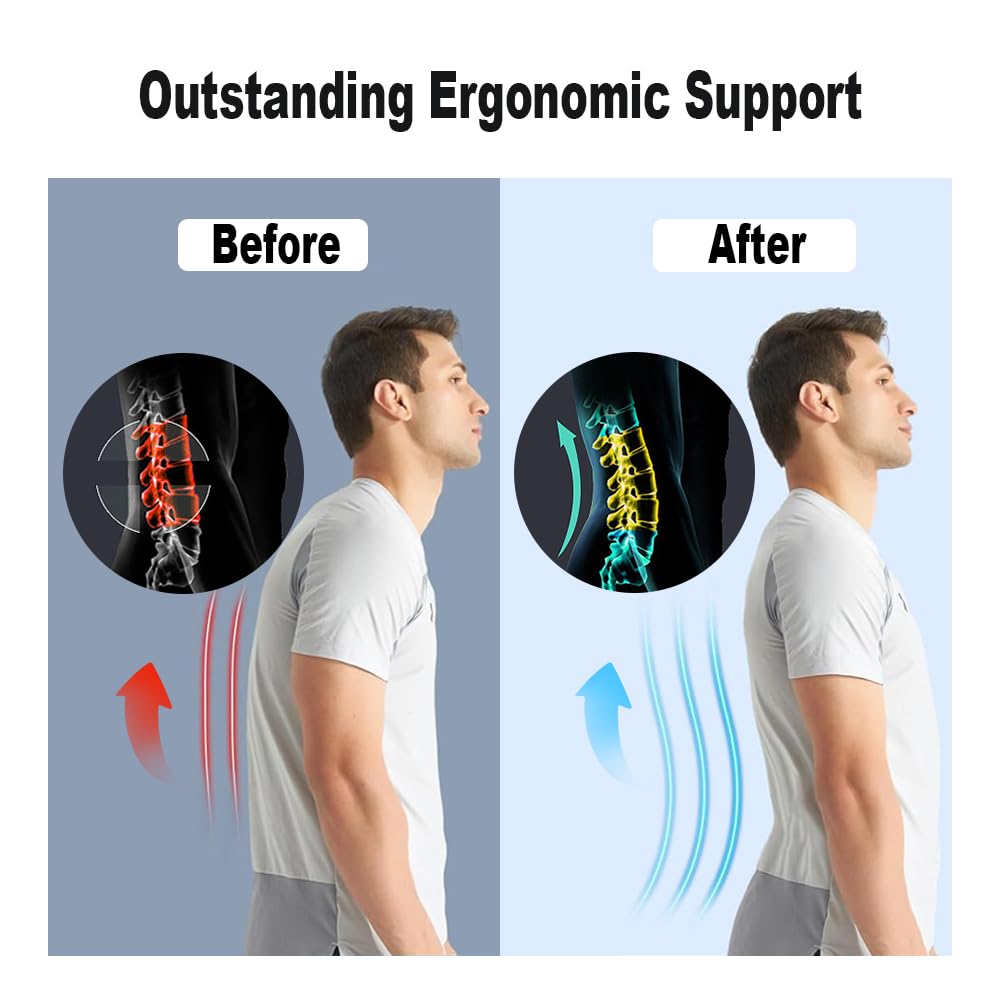 YAHA Adjustable Back Brace for Lower Back Pain Relief - Lumbar Support Belt with 7 Stays & Breathable Pad for Herniated Disc, Sciatica - Ideal for Heavy Lifting, Office Work & Post-Surgery Recovery - Men & Women (Size L)