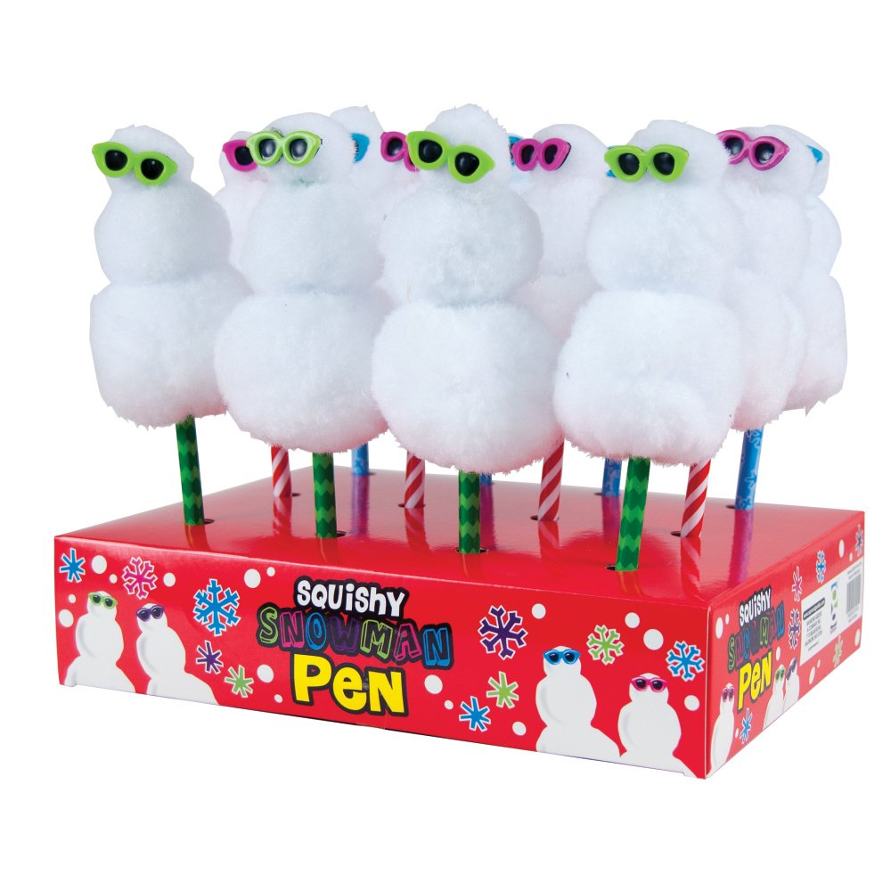 GEDDES Raymond Squishy Snowman Ballpoint Pens - Pack of 12 Fun Christmas Novelty Pens for Office, School & Holiday Gift Giving