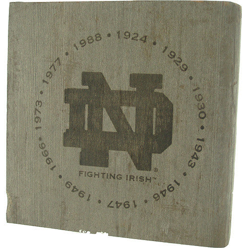 Notre Dame Fighting Irish National Champion Years Engraved 7x7 Bench Slab - Perfect for College Football Fans, Home Decor, and Outdoor Seating