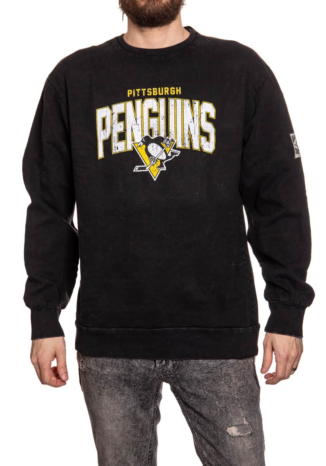 **Calhoun NHL Surf & Skate Unisex Acid Wash Ultra-Soft Crewneck Sweatshirt – Comfortable & Stylish for Casual Wear, Sports, and Outdoor Activities**