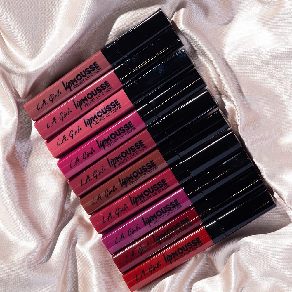 L.A. Girl Lip Mousse Liquid Lipstick - Unstoppable Glossy Finish, Long-Lasting & Hydrating Matte Lip Gloss for Women | Perfect for Date Night, Parties & Everyday Wear