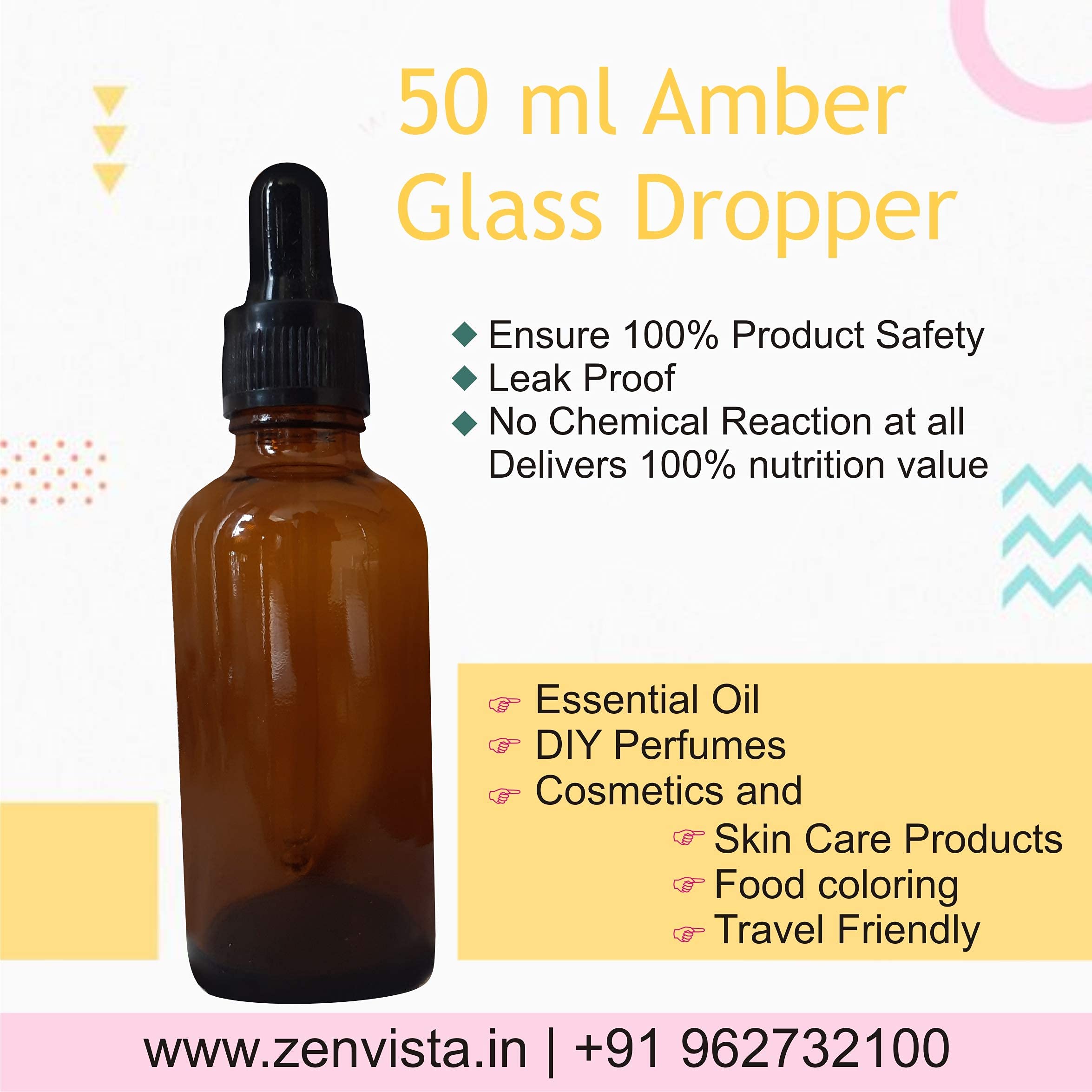 Premium 30ml Amber Glass Dropper Bottles with Silver Cap - Essential Oil Bottles, Perfume Bottles, DIY Skin Care Serum Containers (Pack of 3) - Perfect for Aromatherapy, Homemade Beauty Products & Travel Size Liquids