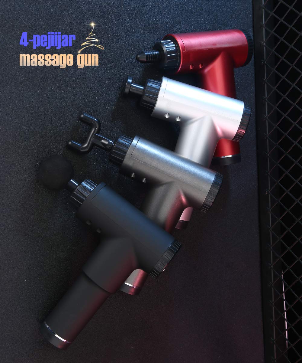 Pro Massage Gun Deep Tissue - Handheld Percussion Muscle Massager with 6 Speeds & 4 Attachments, Ultra-Quiet Brushless Motor for Athletes - Pain Relief & Muscle Recovery - Perfect for Post-Workout, Physical Therapy & Home Use (Black)