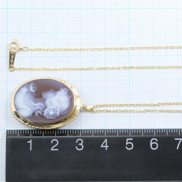 18K Yellow Gold Cameo Necklace & Brooch Set - Vintage Stone Cameo Jewelry for Women - Perfect for Weddings, Parties & Special Occasions