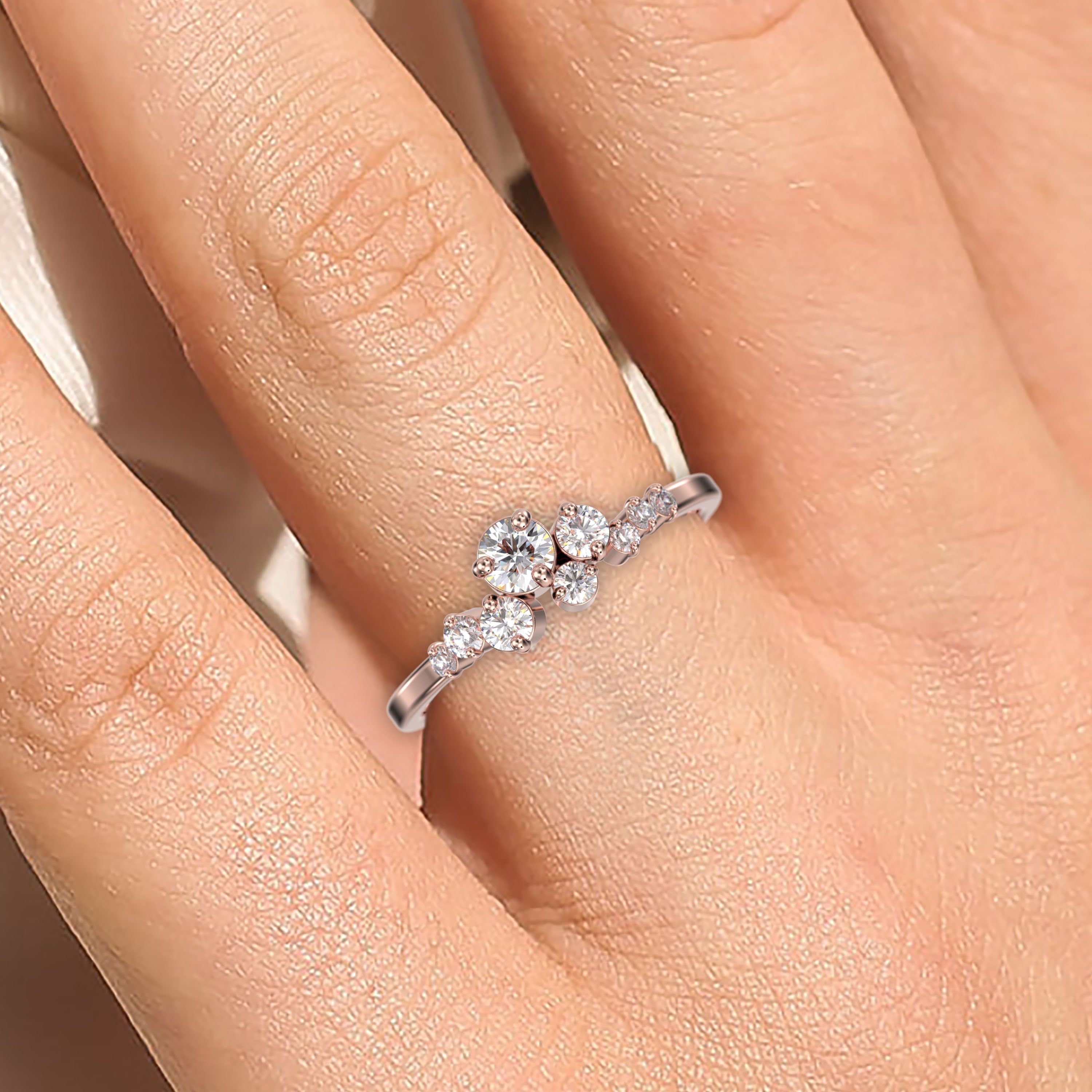 0.65ct Round Moissanite Diamond Engagement Ring - 18K Gold Over Silver Wedding Band for Women - Anniversary Gift, Promise Ring, Bridal Jewelry (Perfect for Proposals, Weddings & Special Occasions)