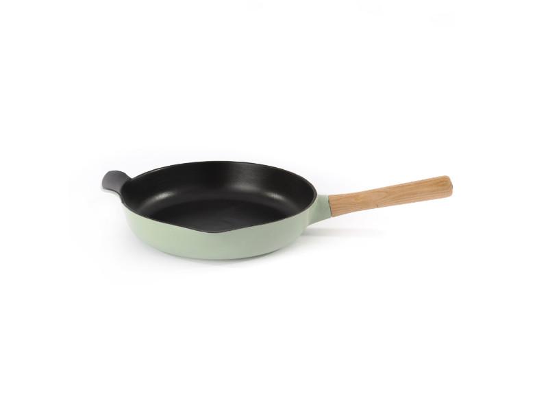 BergHOFF Ron 10.25 Inch Cast Iron Skillet - 2.6 Quart Green Nonstick Frying Pan for Stovetop, Oven & Grill - Perfect for Searing, Baking & Sauteing