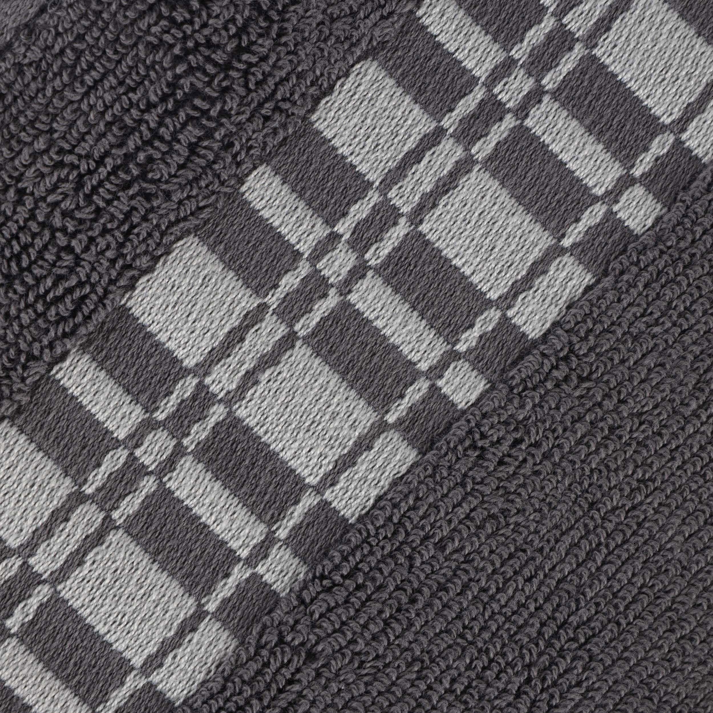 Larissa Cotton Geometric Embroidered Border 8-Piece Towel Set | Soft Bath & Beach Towels for Spa, Pool & Home Decor