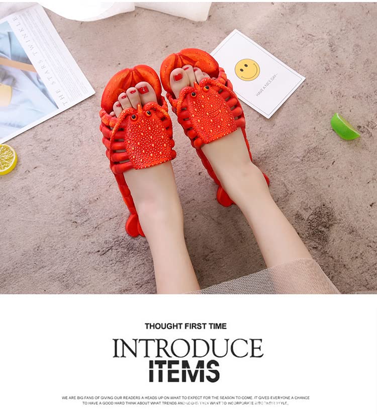 Lobster Slippers for Women & Men - Comfortable Fish Shoe Sandals with Non-Slip Sole | Fun Animal-Themed House Slippers for Beach, Pool, and Home Relaxation